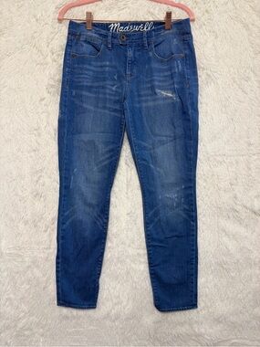 Madewell Womens Distressed Skinny Jeans Size 27 Medium Blue Neutral Normcore